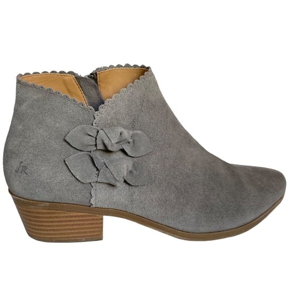 Jack Rogers Shoes - Jack Rogers Womens Booties Size 9.5 Kali Suede Ankle Boots Gray Chunky Heel